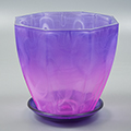 НЗ 93-054 (АКрФ) Горшок для цветов с поддоном Грани №3, d-14,4см, 1,6л, розово-фиолетовый, т.м. NiNa Glass