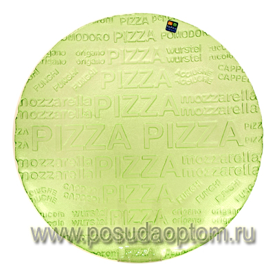 НЗ 83-011-ф350 Блюдо Пицца, 35 см, прозрачный крашенный зеленый